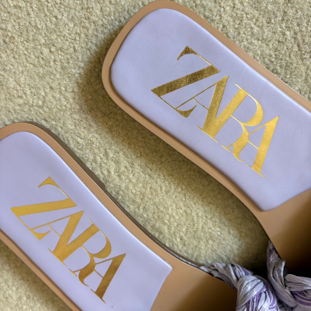 ZARA Lavender Braided Slide Sandals size EU 38 - Picture 4 of 6